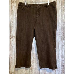 Chico's Platinum Series Cotton Brown Capris Denim Jeans Size 2 Cropped Pants (8)